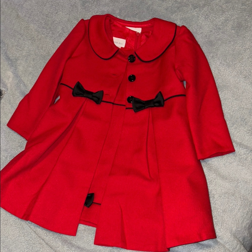 Red Kids Coat with Black Accents